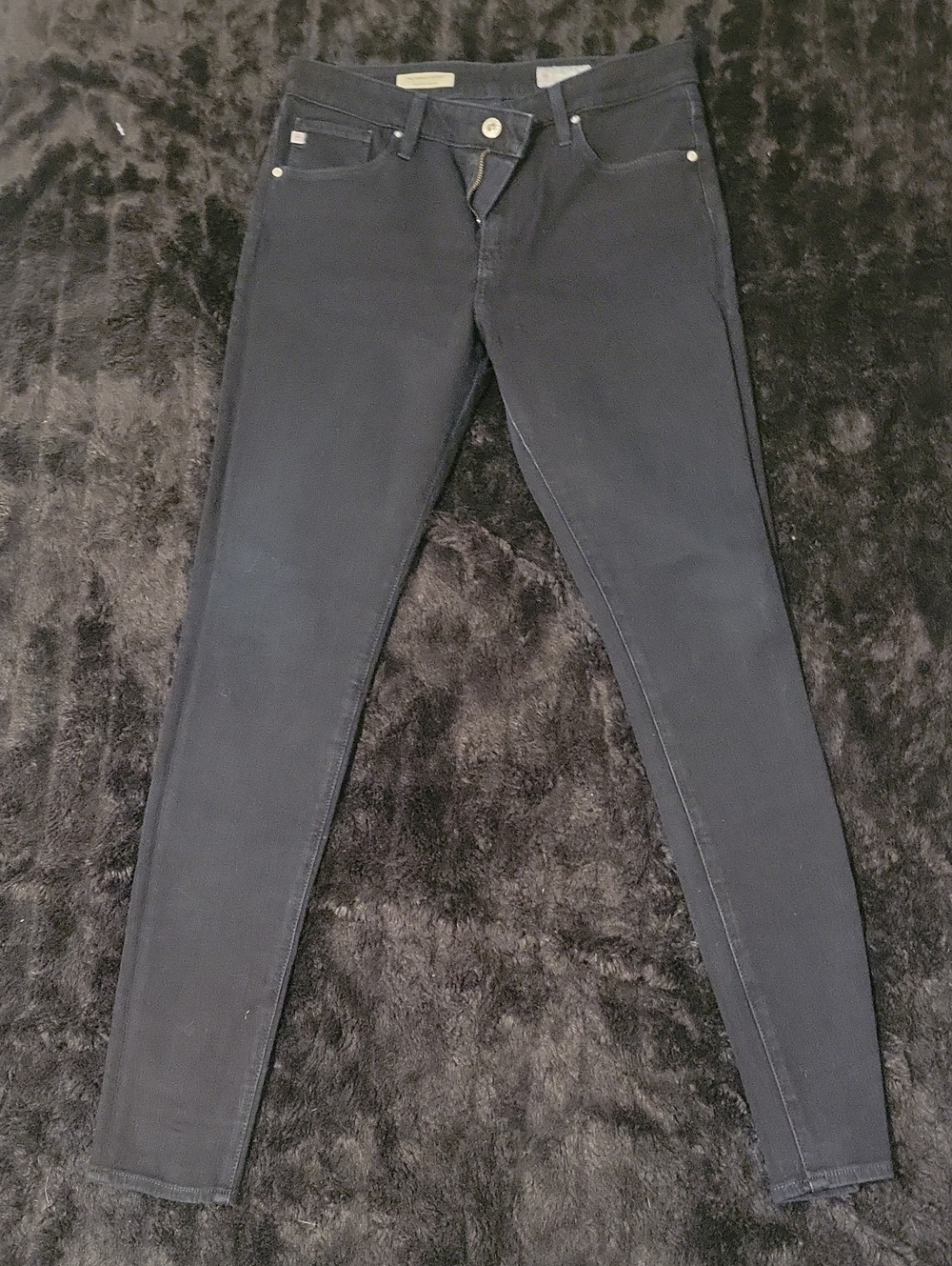 Ag Adriano Goldschmied Dark Black Skinny Jeans